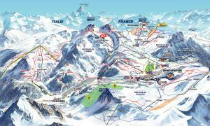 mapa tras narciarskich Montgenèvre + Monts de la Lune
