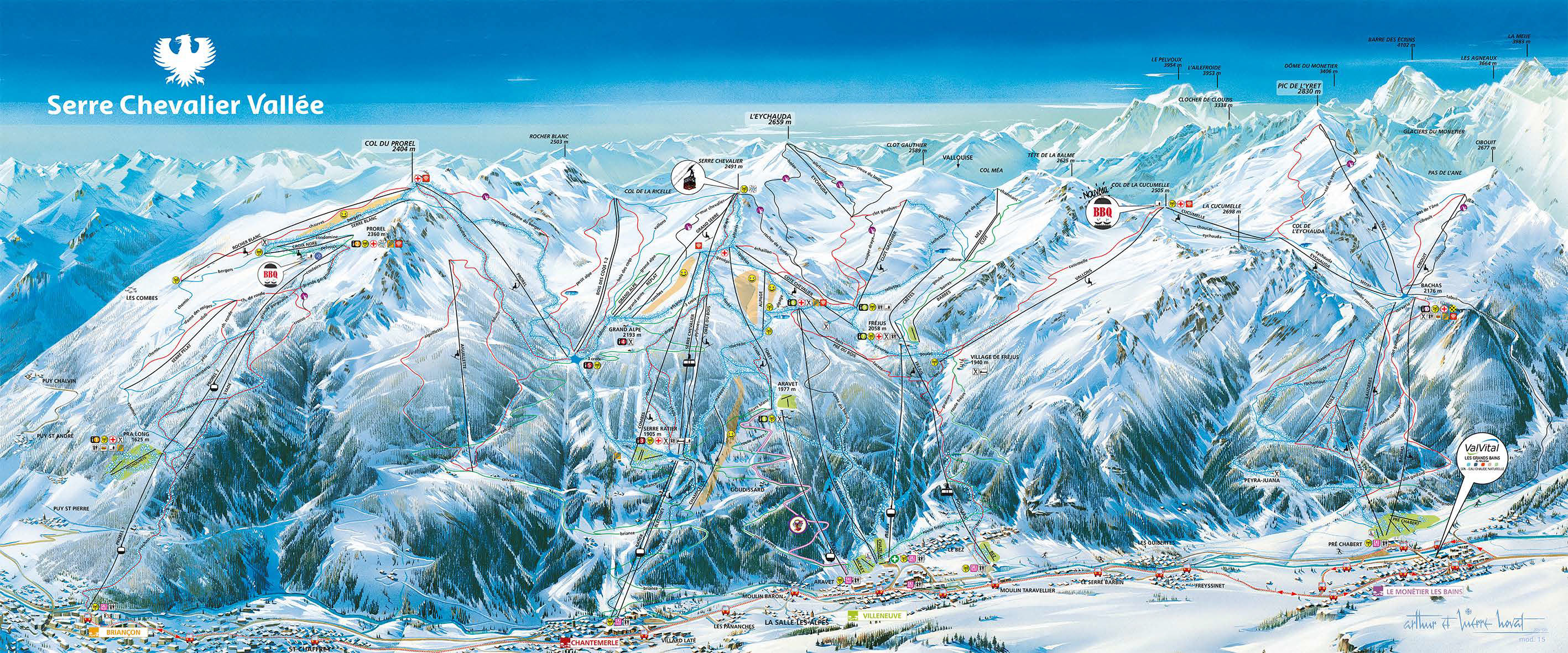 mapa tras narciarskich Serre Chevalier