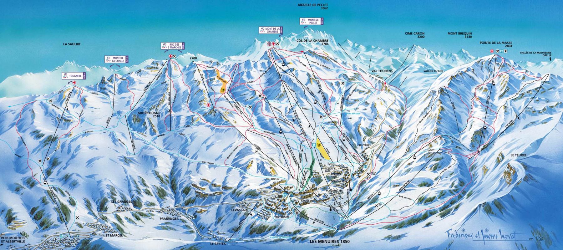 mapa tras narciarskich Les Menuires