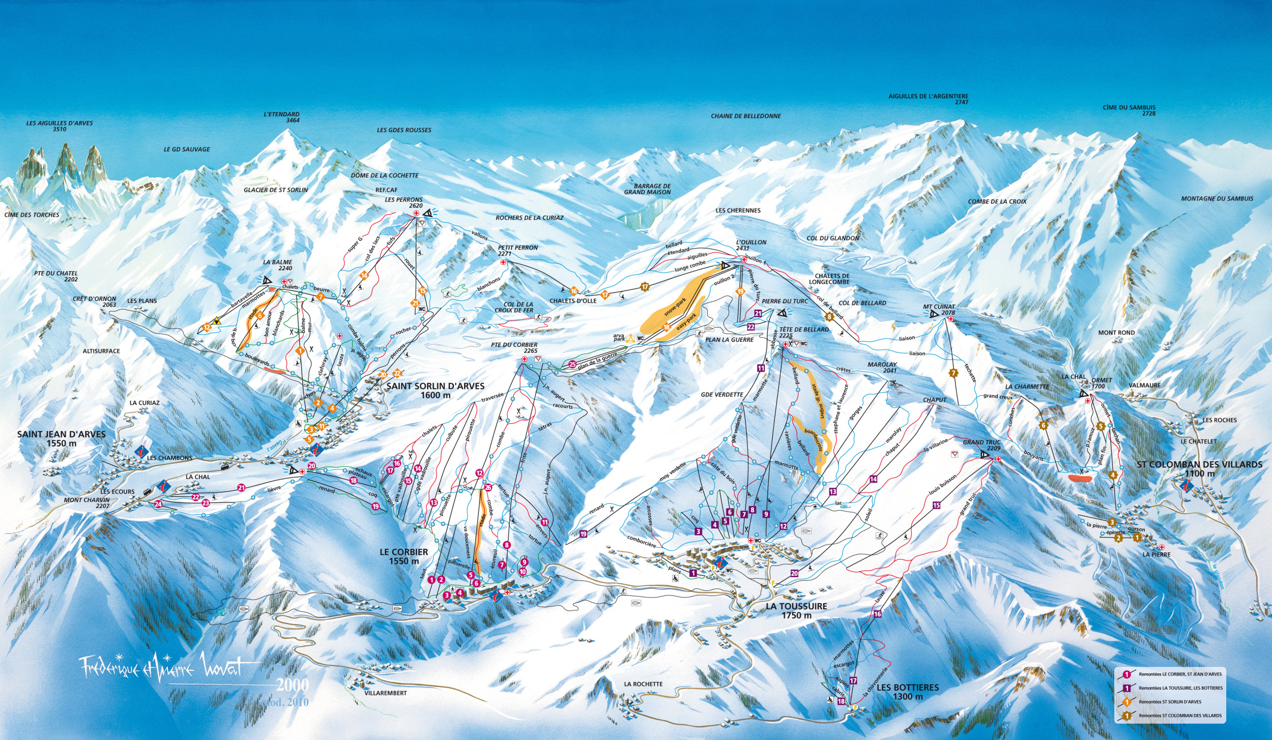 mapa tras narciarskich Les Sybelles