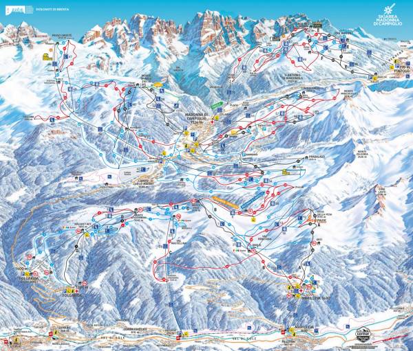 mapa tras narciarskich Madonna di Campiglo