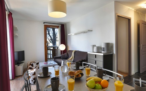 apartamenty 6-osobowe w Rezydencji Au Coeur des Ours w Les 2 Alpes