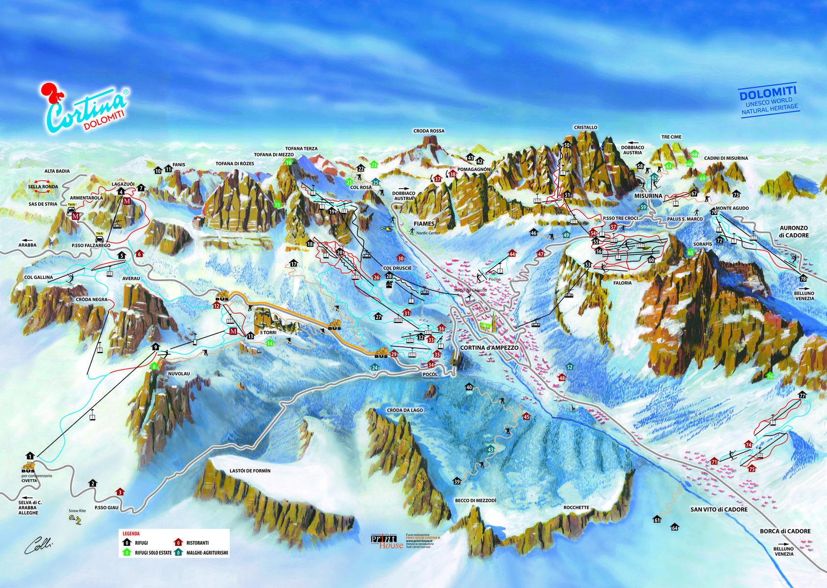 https:Mapa tras Cortina d&#039;Ampezzo we Włoszech