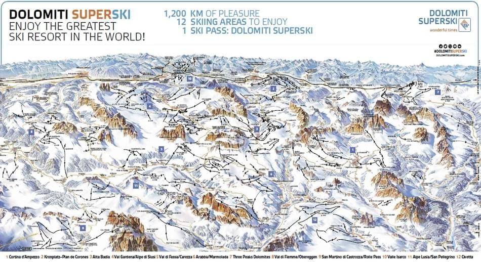 https:Mapa tras - Dolomiti Superski we Włoszech