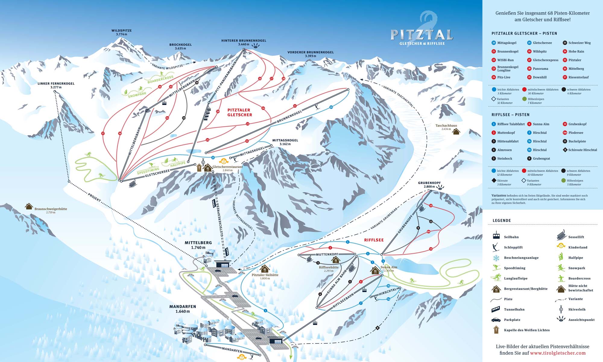 https:Mapa tras Dolina Pitztal w Austrii